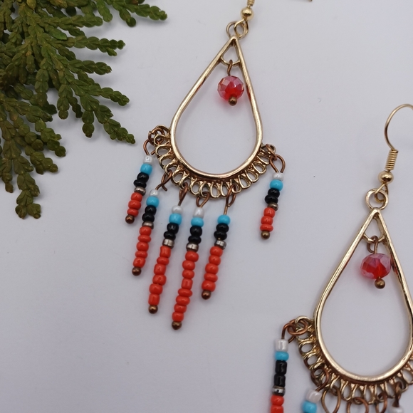 Handmade Chandelier Earrings - Picture 3 of 6